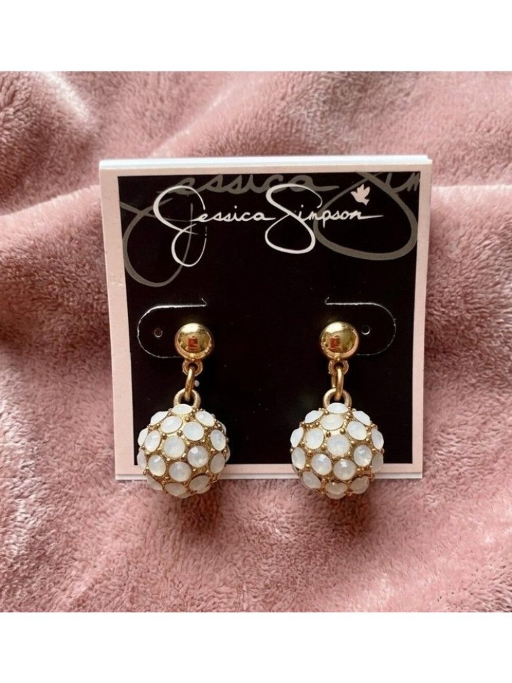 Jessica Simpson Honeycomb Dangle Ball Earrings